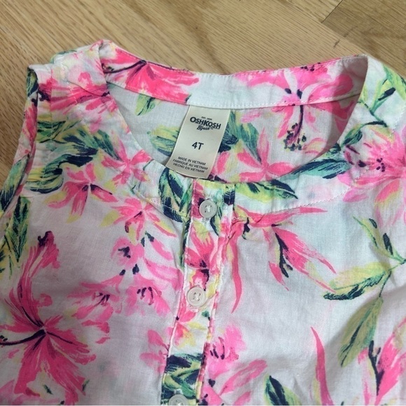 4T Girls Top Bundle Lot OshKosh Floral Carter’s Shirt Blouse Cat & Jack Pink - Picture 6 of 7